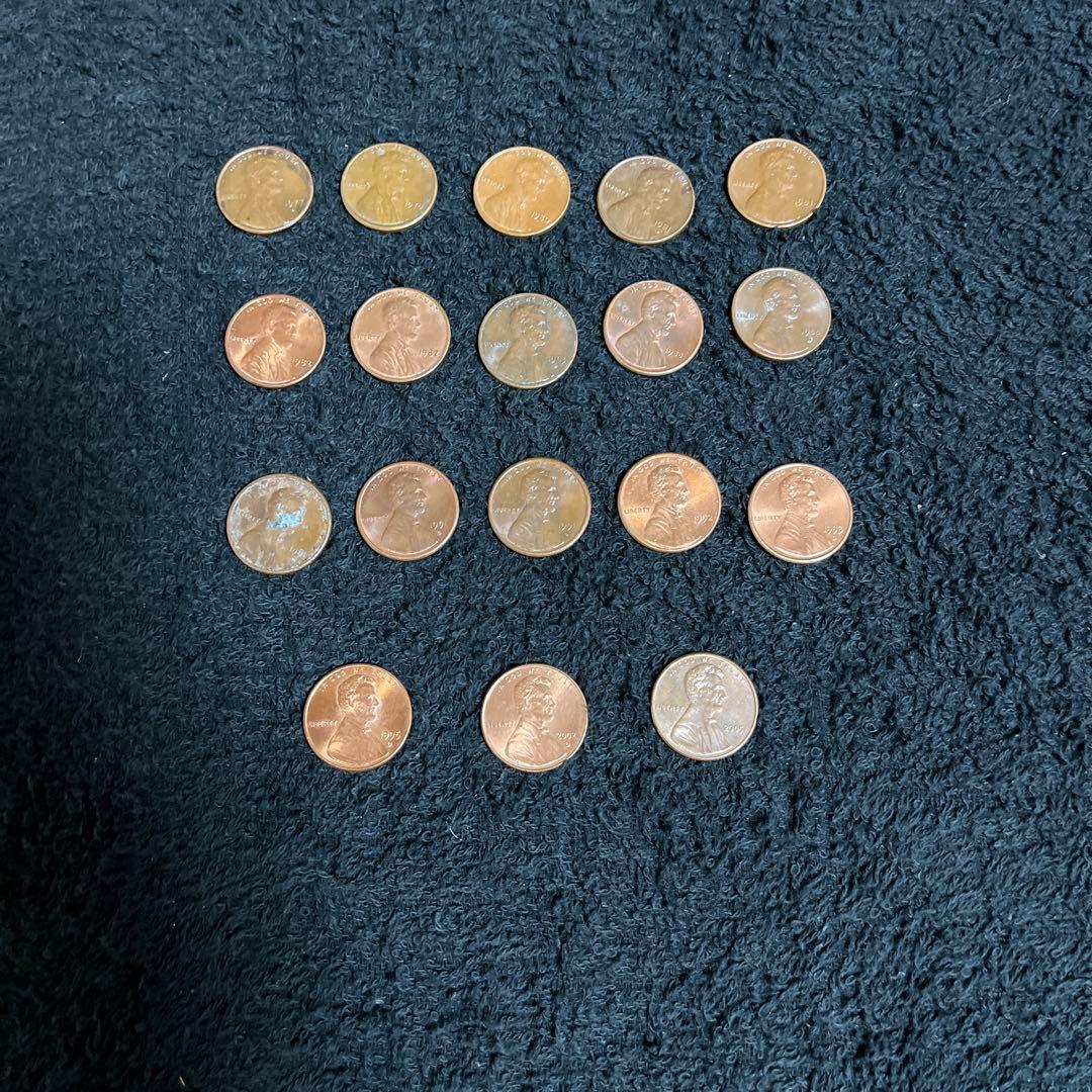 値下げアメリカ 硬貨リバティ1セント18枚セット