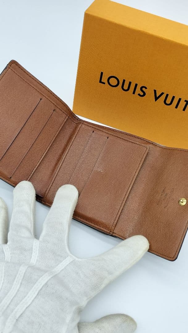 Louis Vuitton Wホック折り財布 ダークブラウンモノグラム
