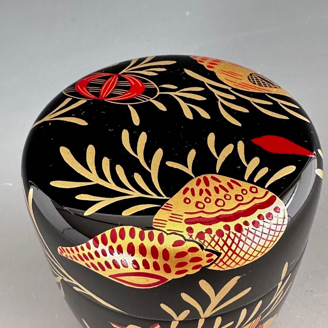 茶道具　而妙斎好写　海松貝蒔絵　大棗　西村宗幸　共箱　山中塗　薄茶器　抹茶　茶会