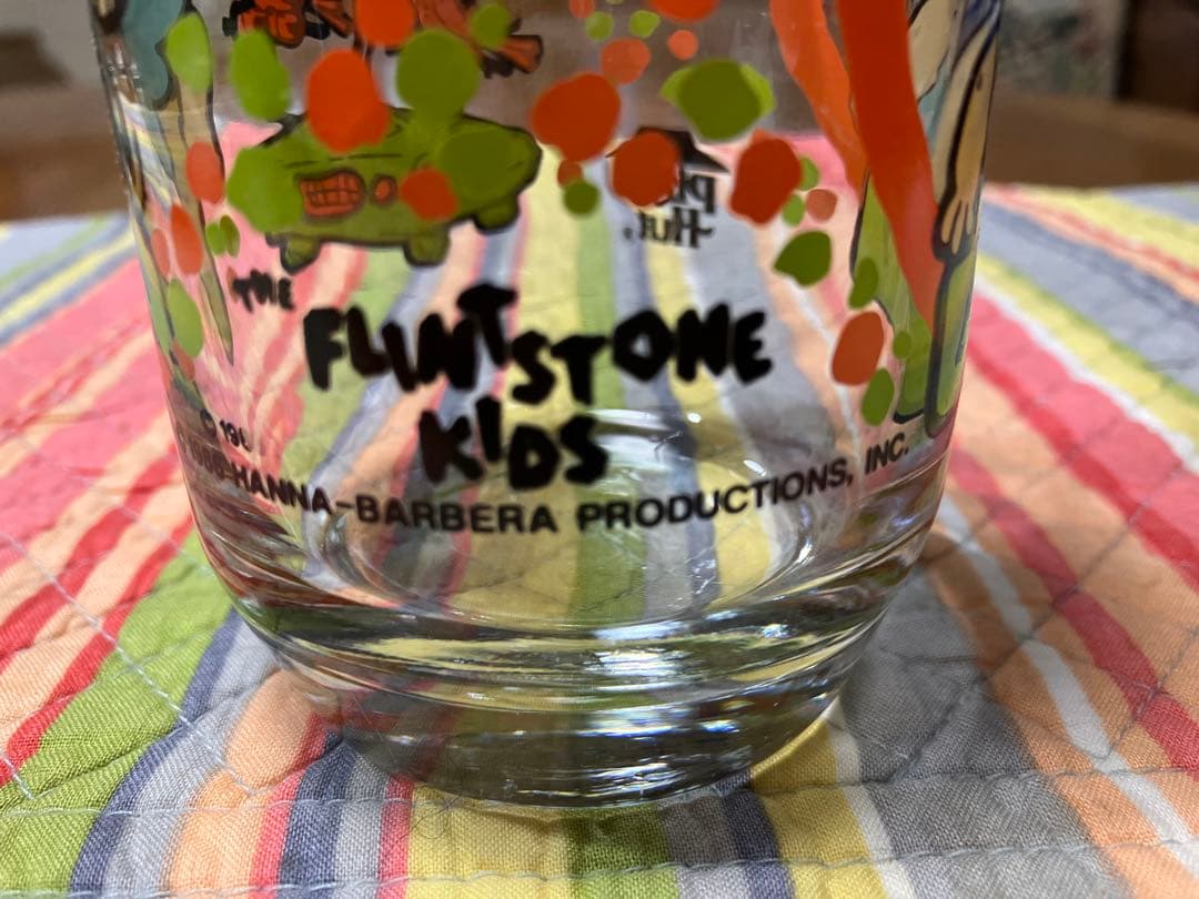 フリント・ストーン　キッズ　アニメキャラクター ガラスタンブラー　4個セット