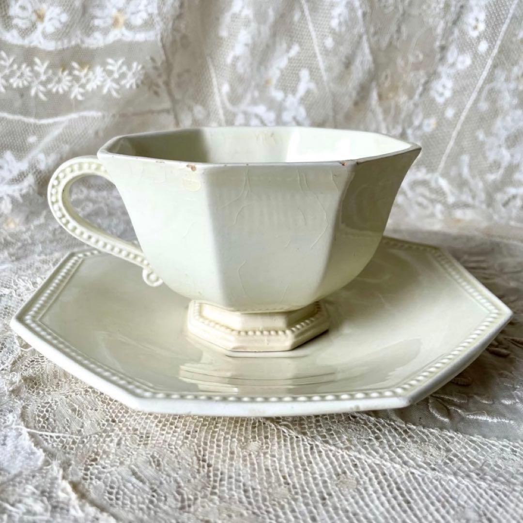 【希少】クレイユモントロー　オクトゴナルC&S カップ　フランスアンティーク