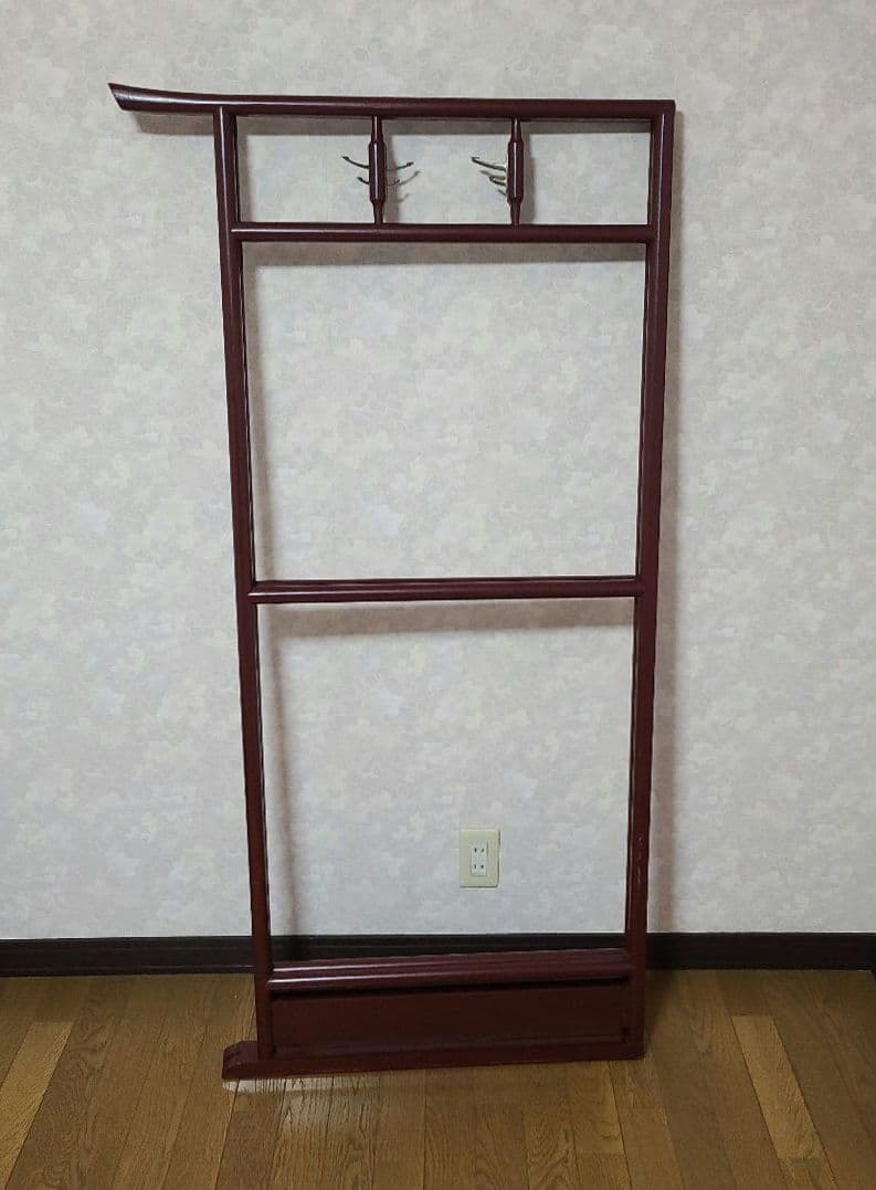 衣桁 着物掛け 衣紋掛け 折り畳み 鶴 インテリア レトロ　アンティーク中古品