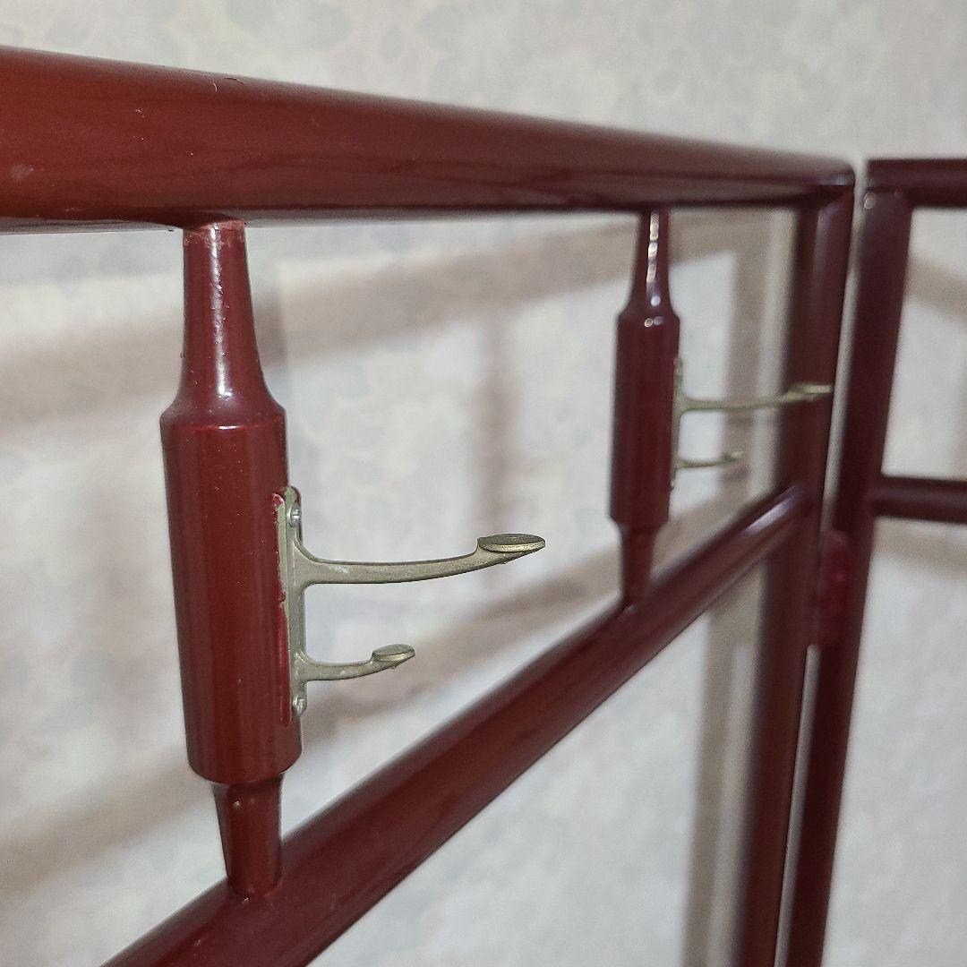 衣桁 着物掛け 衣紋掛け 折り畳み 鶴 インテリア レトロ　アンティーク中古品