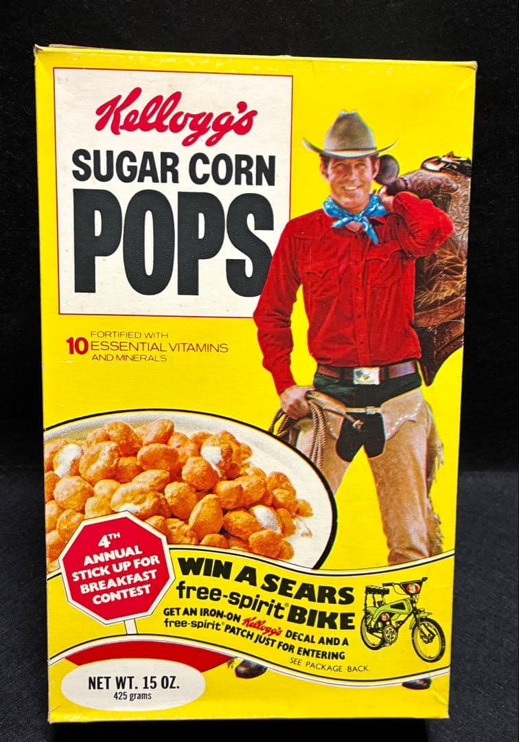 【入手困難】　70s ケロッグ　シュガーコーン　空箱　パッケージ　ビンテージ