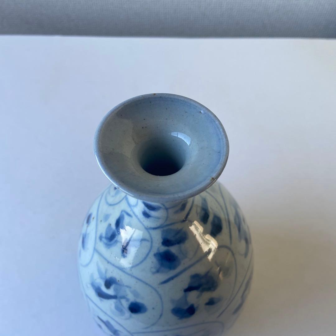 吉川修身　美濃古染付　壷　美濃修身窯　共箱共布