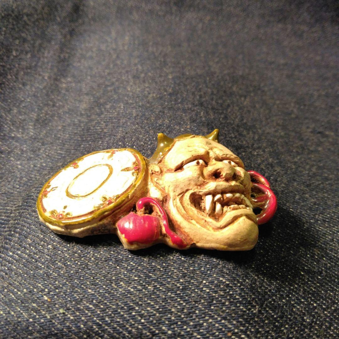 好川　恒方　水月焼　帯留め　鬼　骨董　着物　般若　魔除け