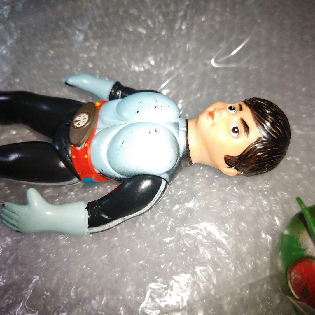 旧バンダイ　仮面ライダー　面取れ　ソフビ　ブリキベルト　26cm　現状品