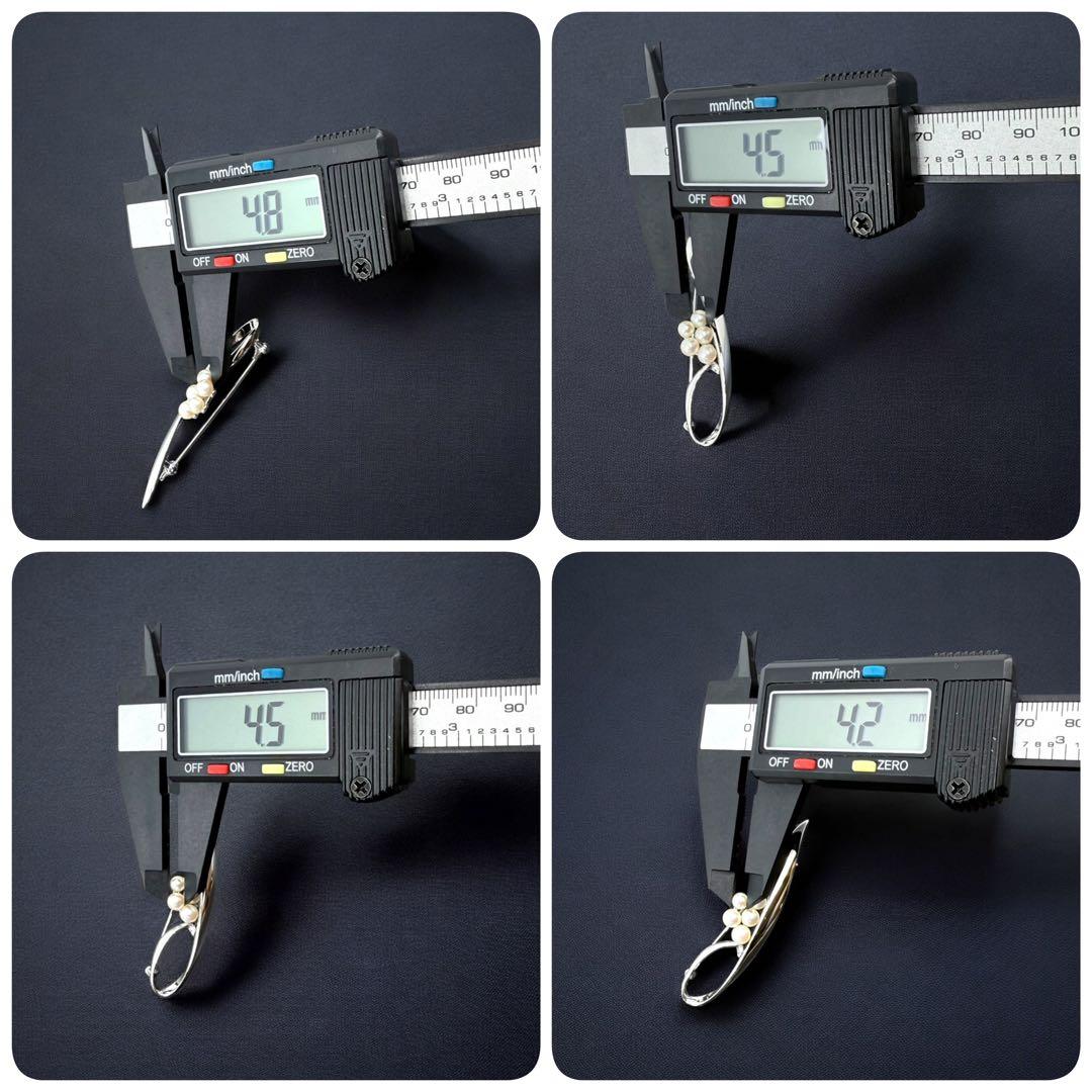 【極上】ミキモト　アコヤ　本真珠　パール　ブローチ　コサージュ　シルバー