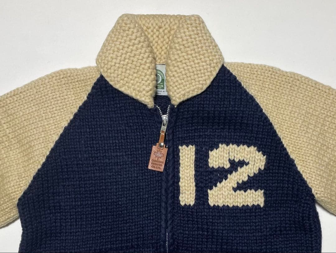 カナディアンセーター　カウチンセーター　ローゲージ ニットジャケット　カナダ製