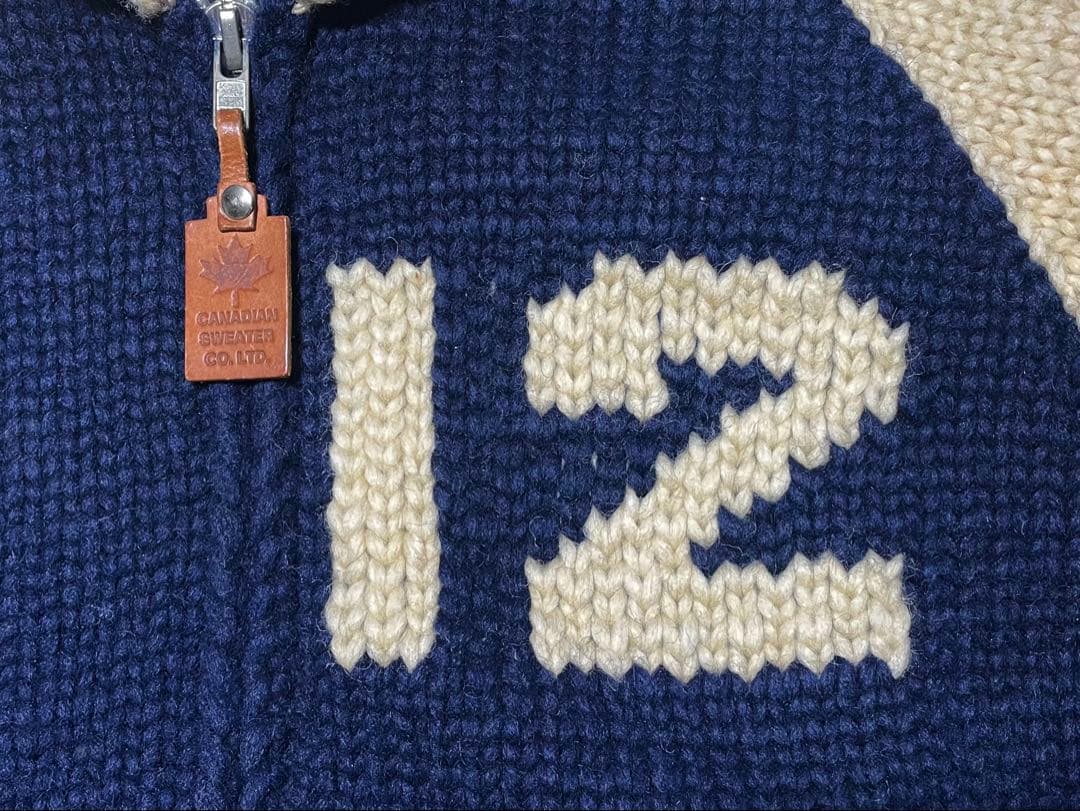 カナディアンセーター　カウチンセーター　ローゲージ ニットジャケット　カナダ製