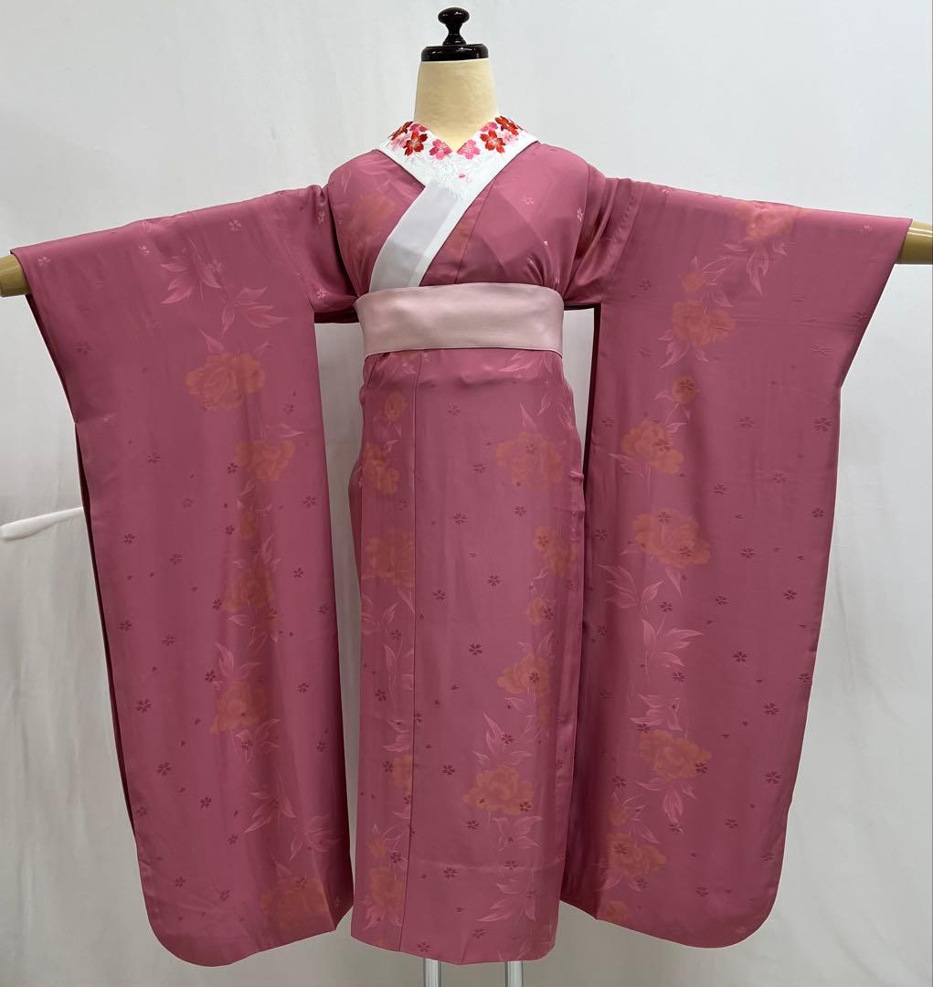 振り袖　フルセット　別誂長襦袢付　赤　成人式　金彩加工　刺繍入り　616