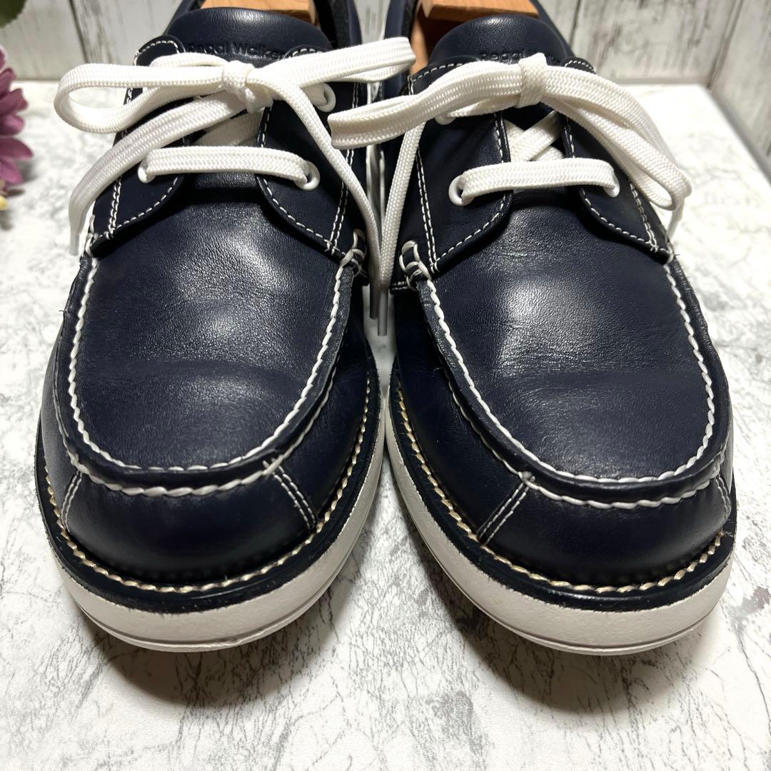 美品✨リーガルウオーカー 新作 モカシューズ デッキシューズ(25.5)ネイビー