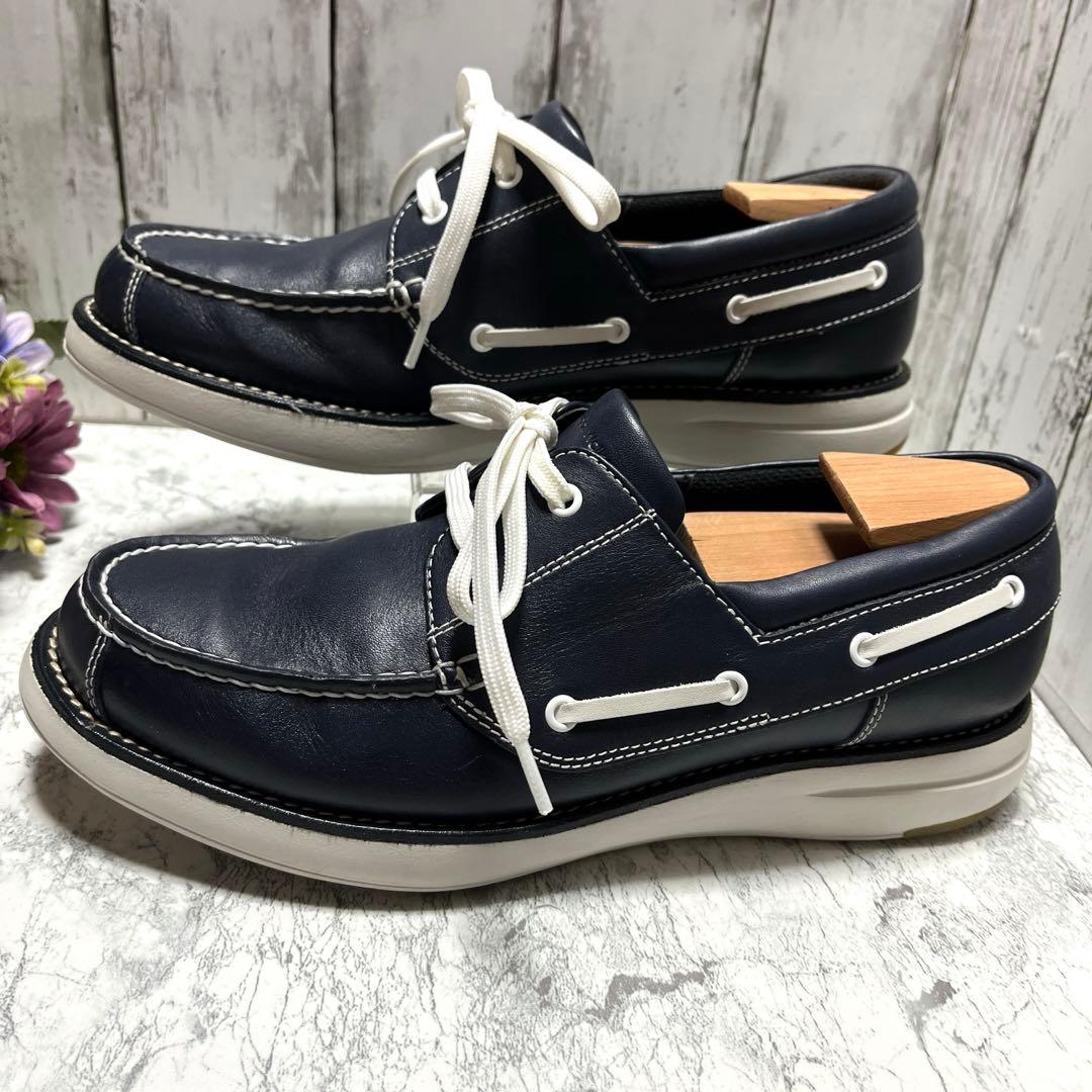 美品✨リーガルウオーカー 新作 モカシューズ デッキシューズ(25.5)ネイビー