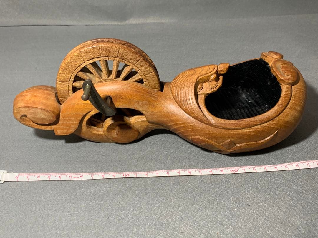 超貴重品 手作り アンチークコレクション 木製墨壺　280mm