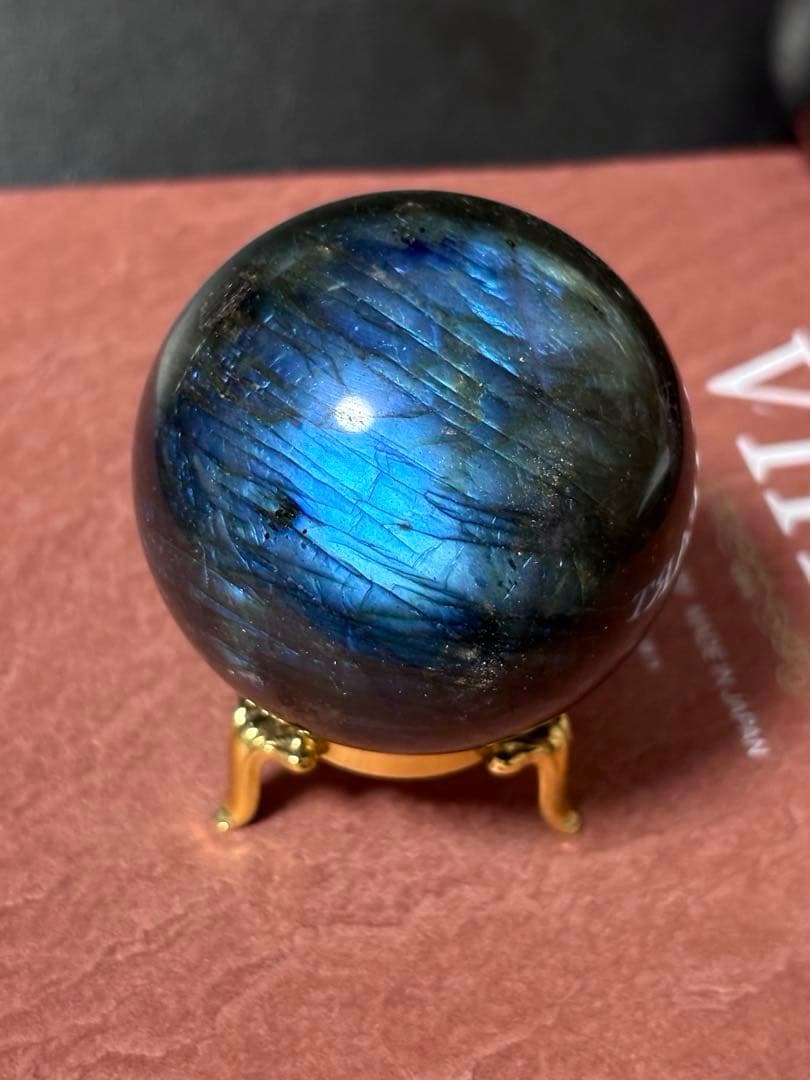 【高品質】ラブラドライト スフィア 丸玉60mm 台座付き