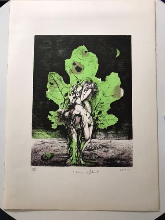 ★J5★古沢岩美「樹精」リトグラフ　限定品　直筆サイン有り