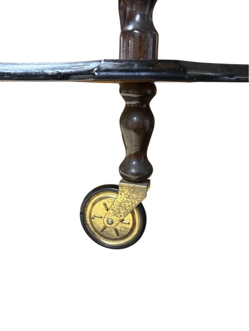 ■イタリア製　象嵌　キャスター付きキッチンワゴン　コーヒーテーブル