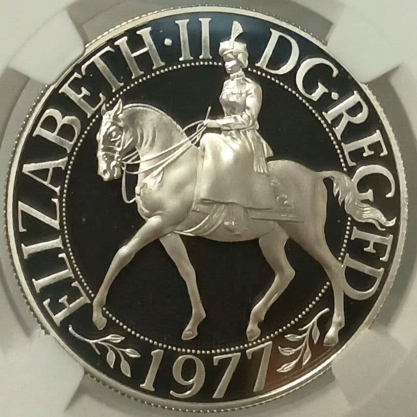 1977 シルバー ジュビリー 25ペンス プルーフ銀貨 NGC PF69UC③