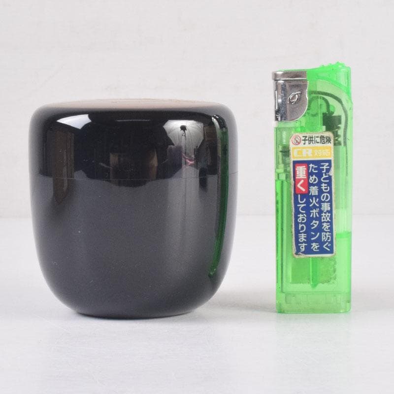 茶道具　山中塗　中村宗悦作　月に雁蒔絵　中棗　共箱　V　8376