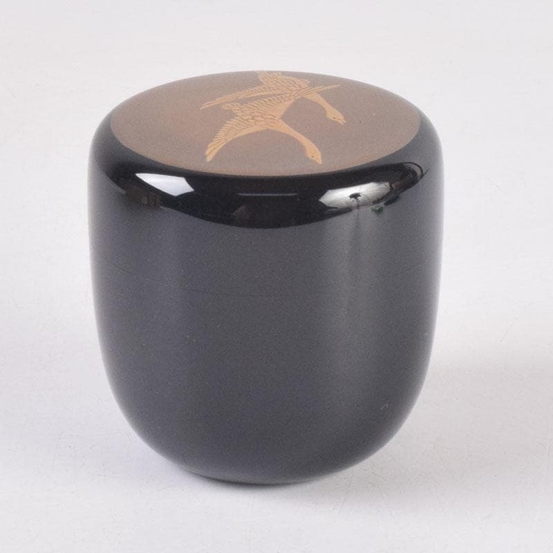 茶道具　山中塗　中村宗悦作　月に雁蒔絵　中棗　共箱　V　8376