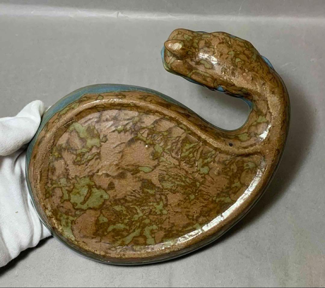中国 鈞窯写　龍形皿（洗筆）　f2250403