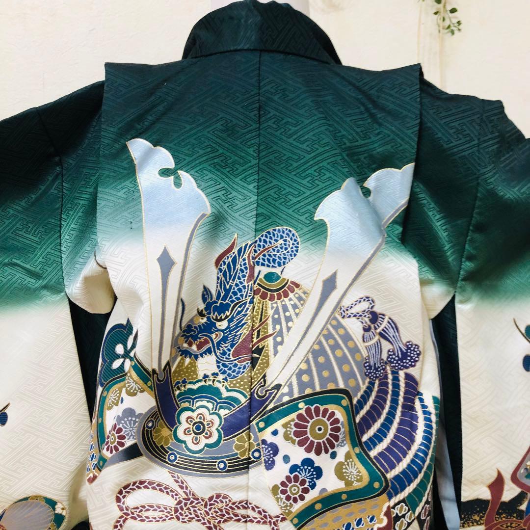 七五三 五歳‼️豪華Green系兜金彩煌びやか❤️完全フルセット‼️家から揃える無し