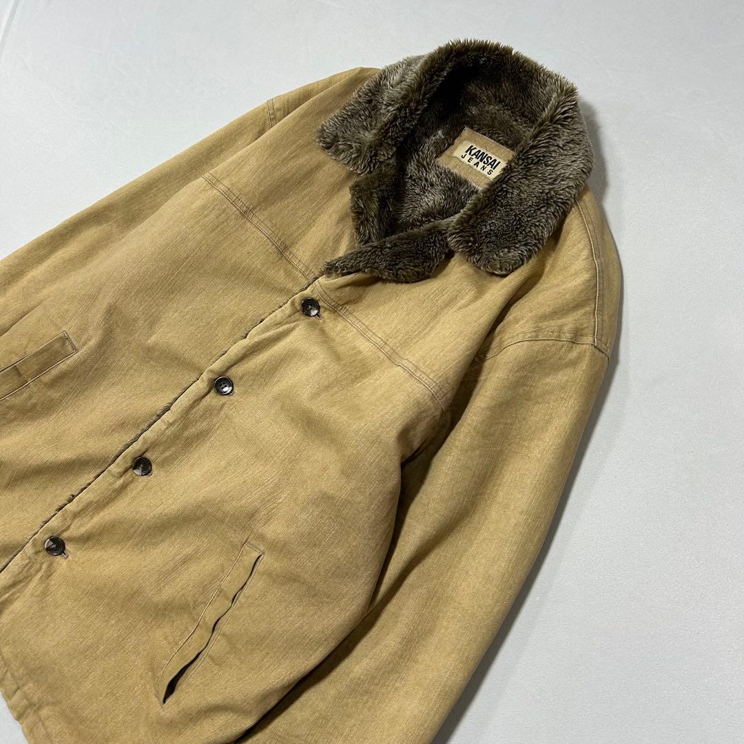 90s 山本寛斎 3L ギャングコート マフィア ファー モードロック Punk