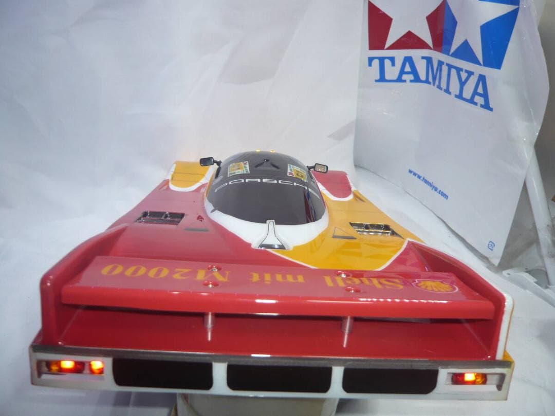 【送料込】タミヤ1/10RCポルシェ956ボディのみ個人塗装済み電飾付きCカー