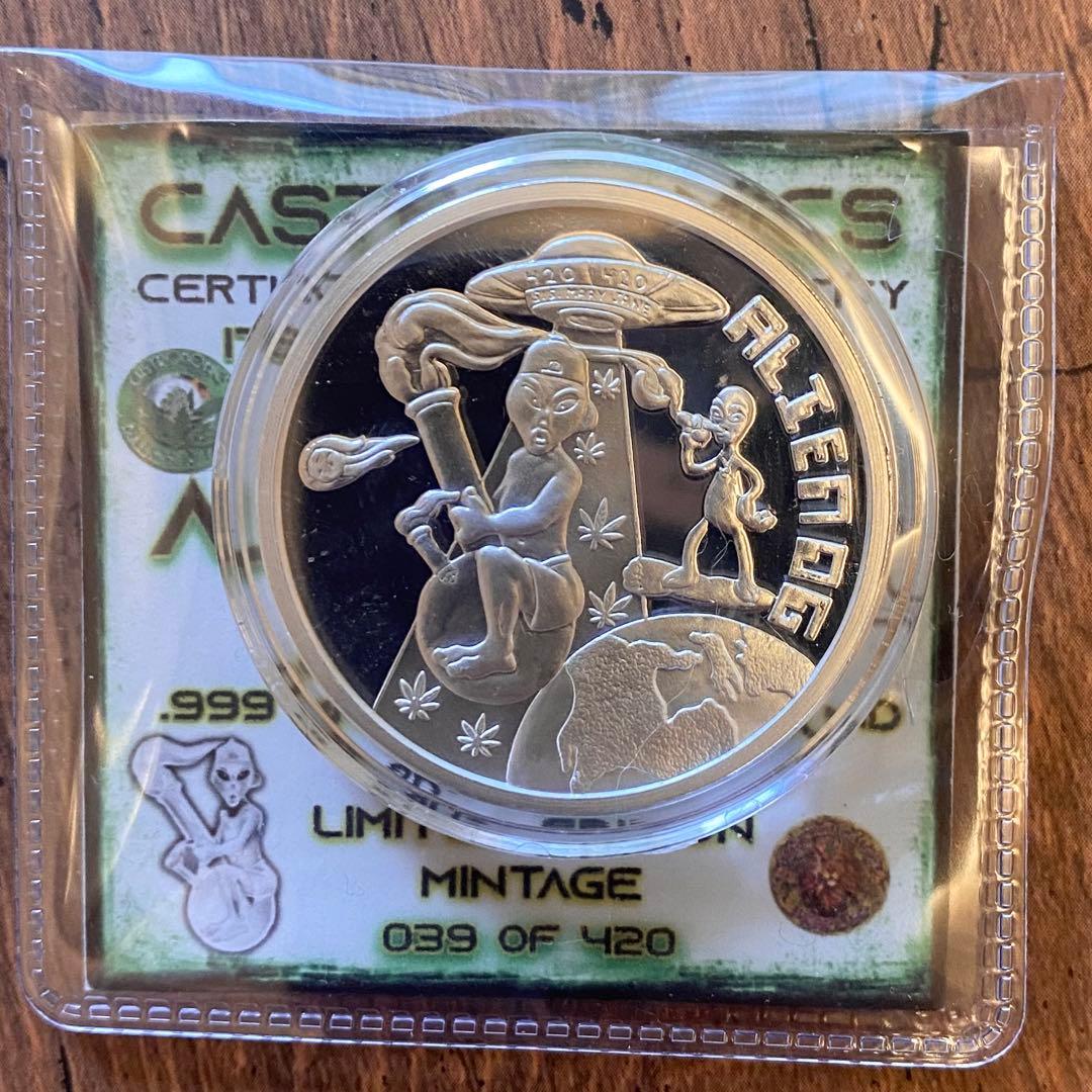 激レア！420枚☆エイリアン シルバー 純銀 銀貨メダル COA付1oz