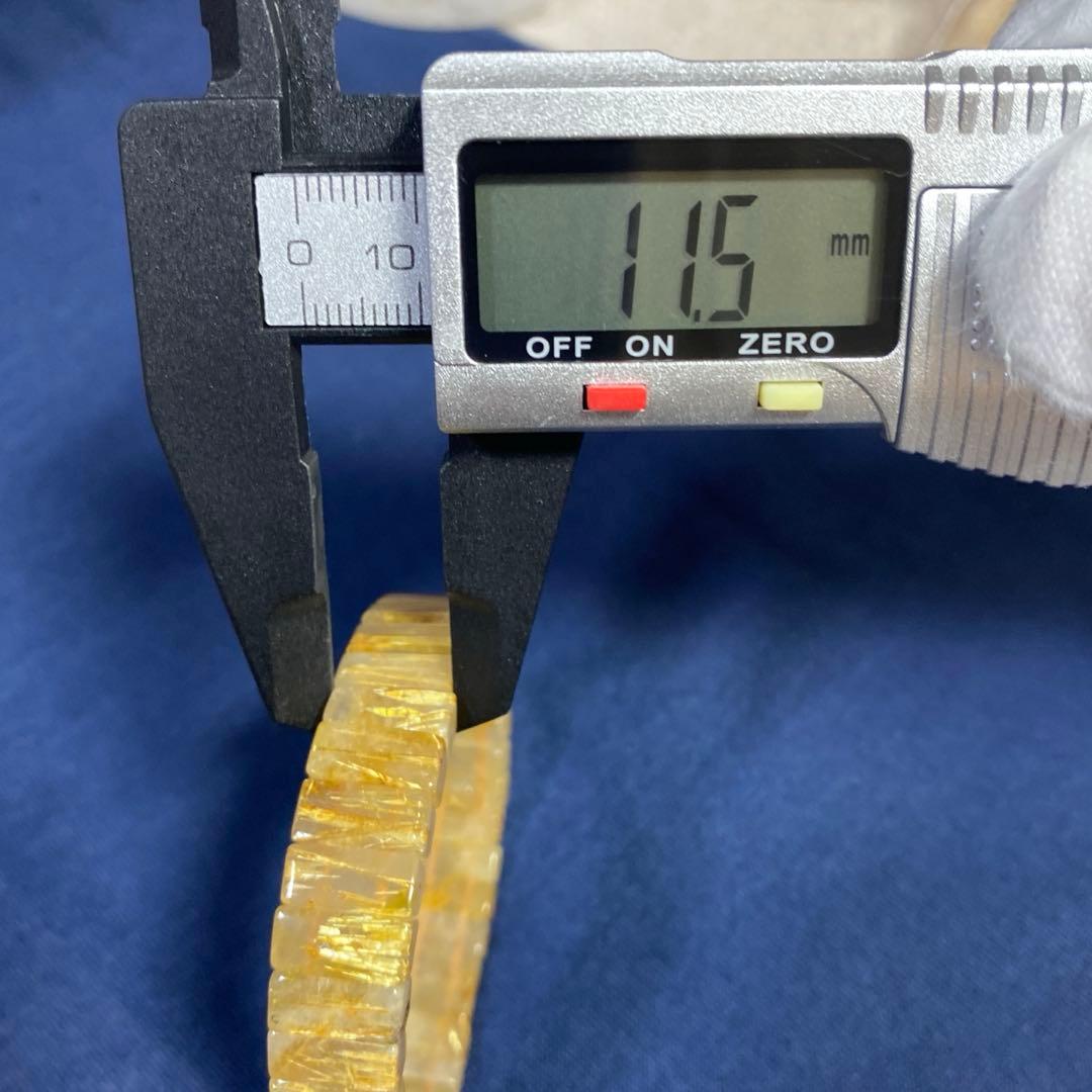 セール中‼️天然石　タイチンルチル　バングル　太針　パワーストーン　約16,5cm