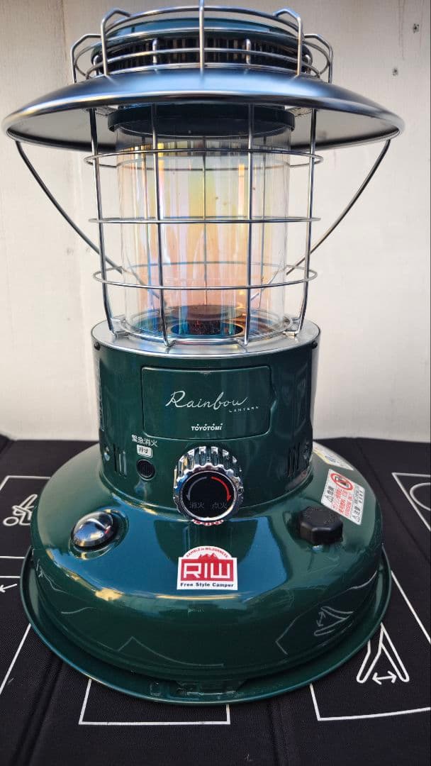 極上品 トヨトミ レインボー ストーブ グリーン ランタン調 灯油