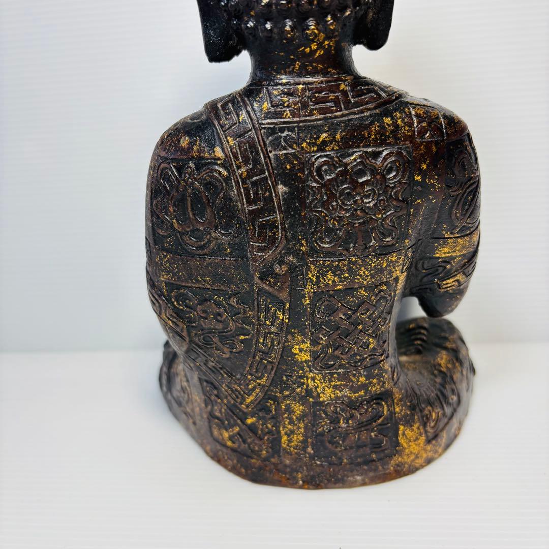 鍍金仏座像 中国古玩 仏教美術 仏像 佛 置物 骨董品 時代品 美術品
