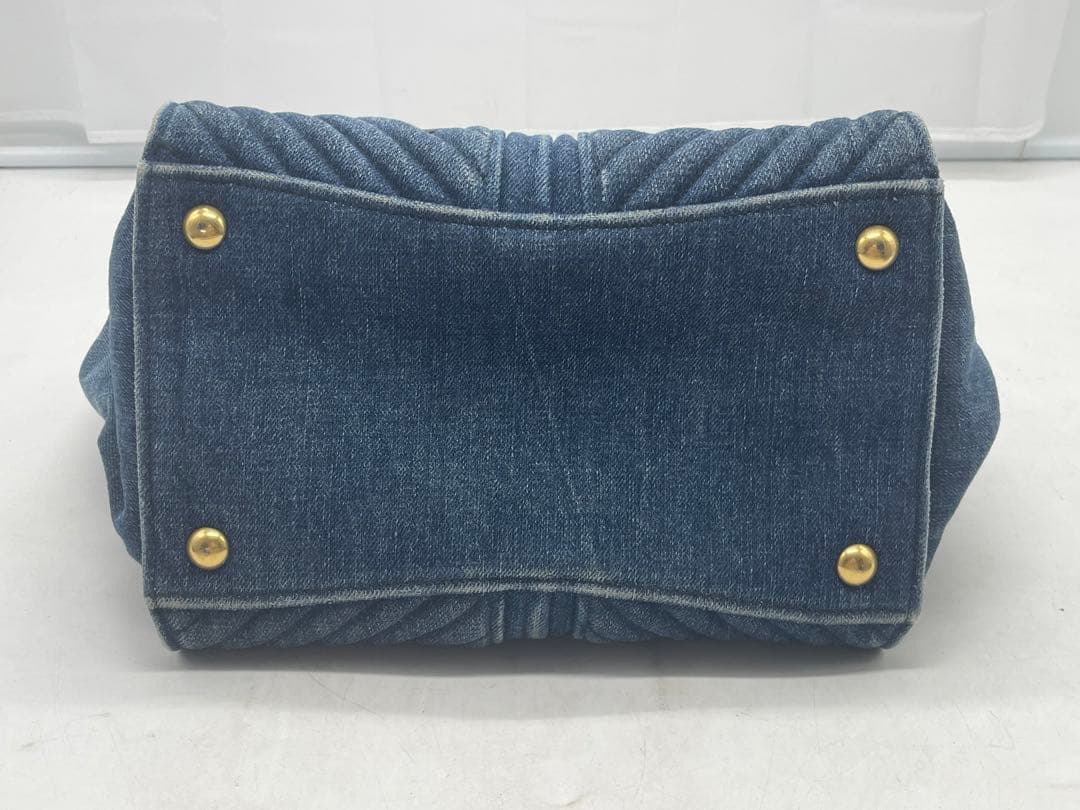 【mh】miu miu ハンドバッグ バイカー 2way バック デニム柄