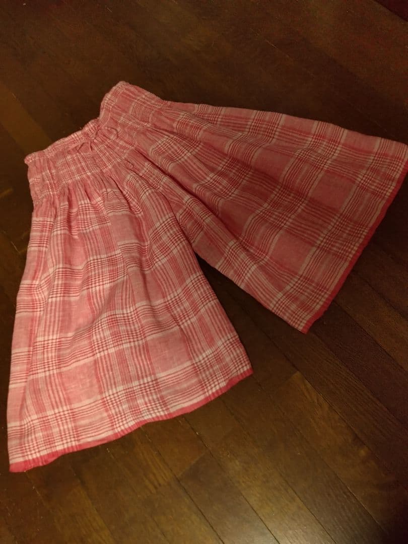 メゾンドソイル　総ゴム　ガウチョパンツ　麻100%