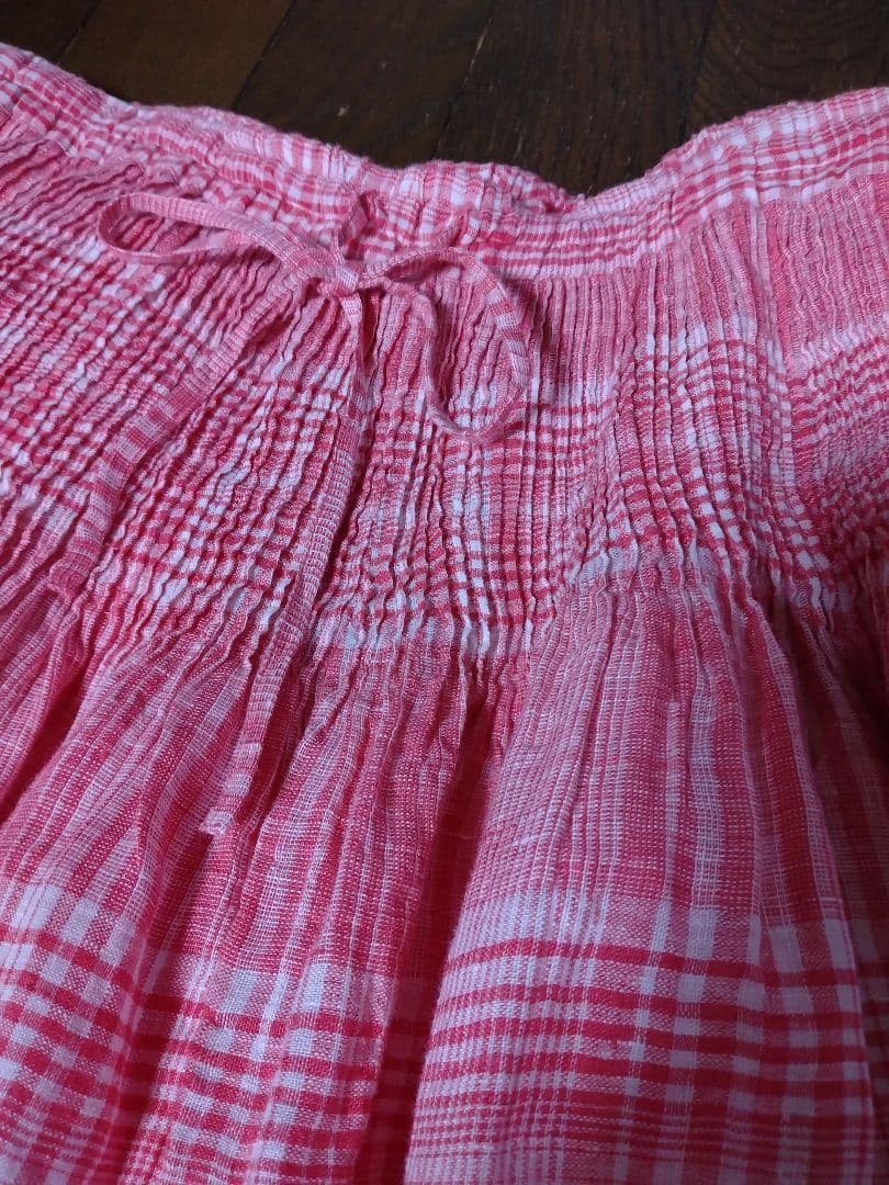 メゾンドソイル　総ゴム　ガウチョパンツ　麻100%