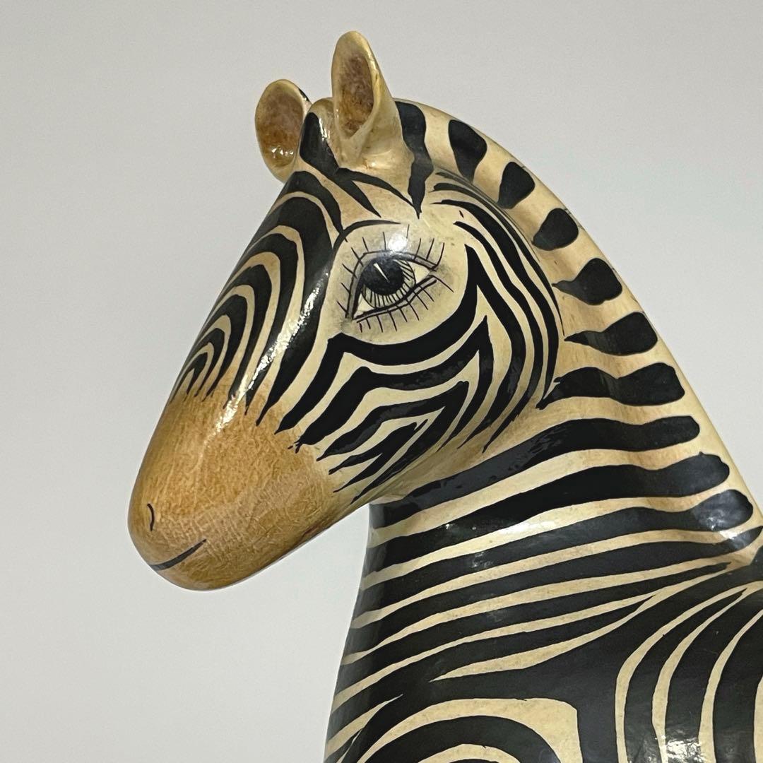 ヴィンテージ メキシコ トナラ 張子のシマウマ ゼブラ フォークアート