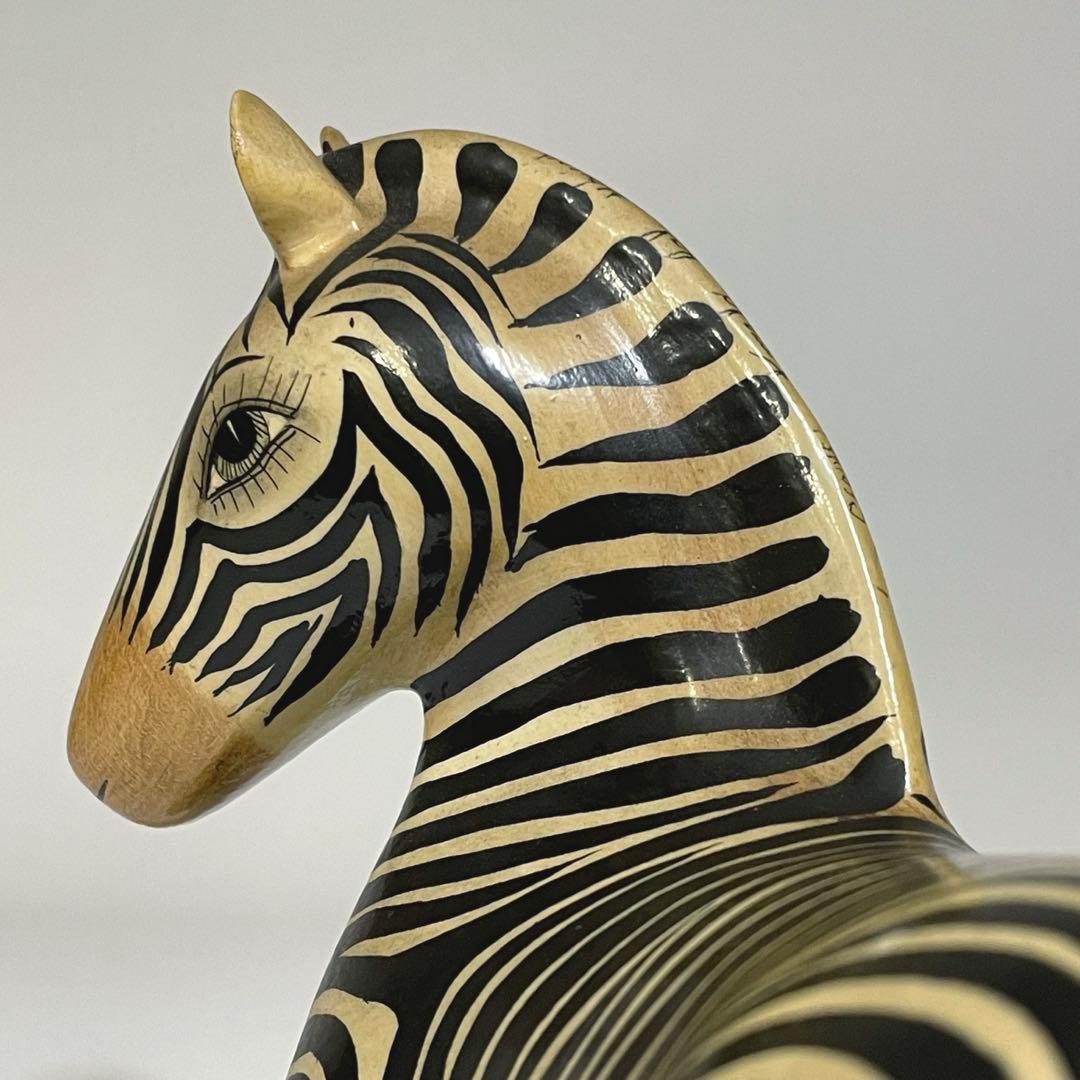 ヴィンテージ メキシコ トナラ 張子のシマウマ ゼブラ フォークアート