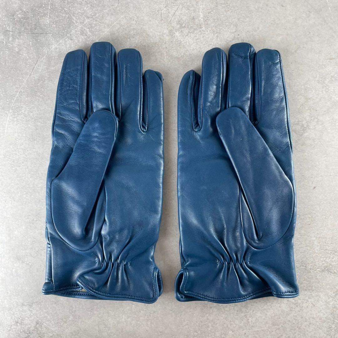 未使用　定価3.5万　ディーゼル　Dロゴ　バイカー　レザーグローブ　ラムレザー