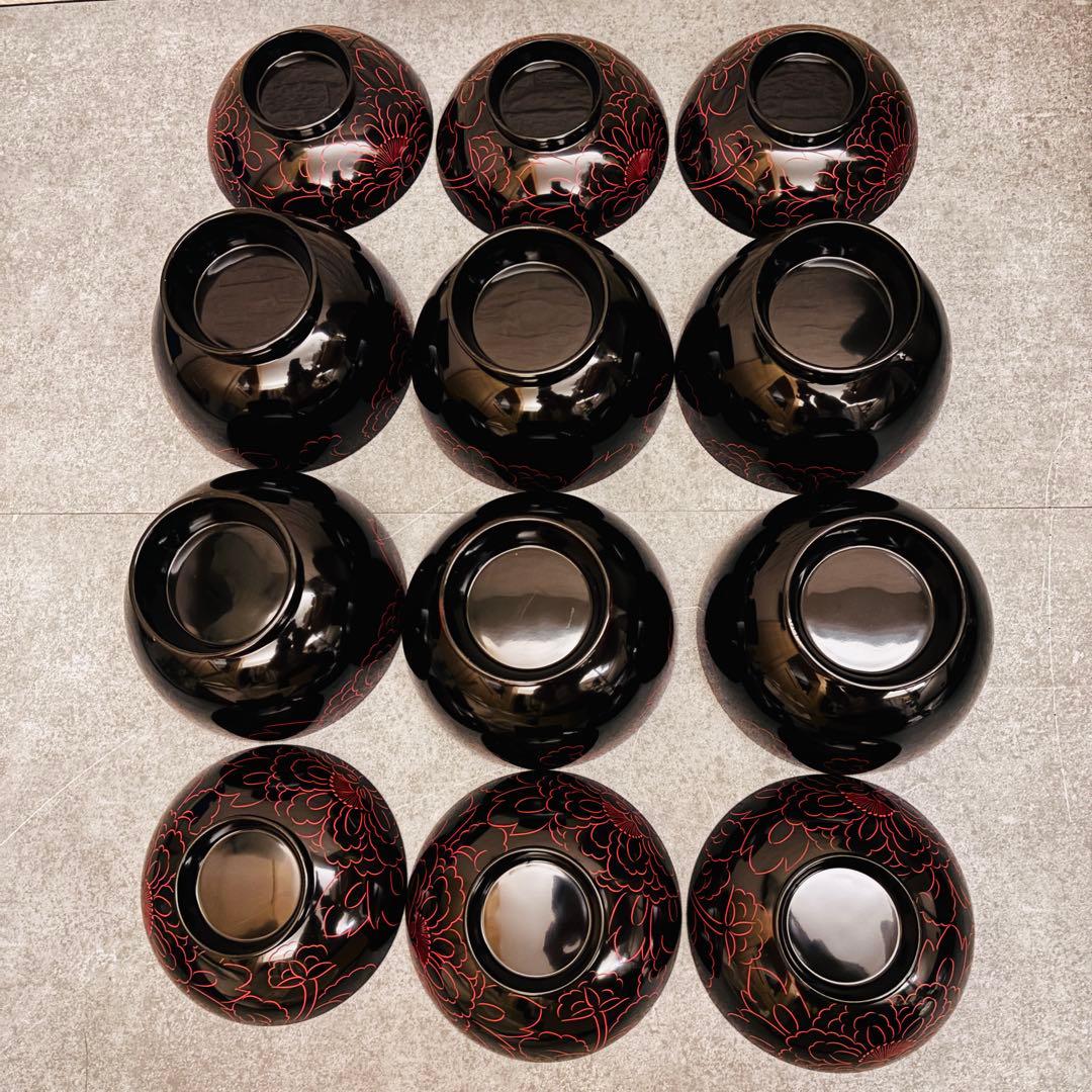 美品 越前塗 お椀 6客セット 蓋付き 汁椀 漆器 和食器 お雑煮 お茶事 節分