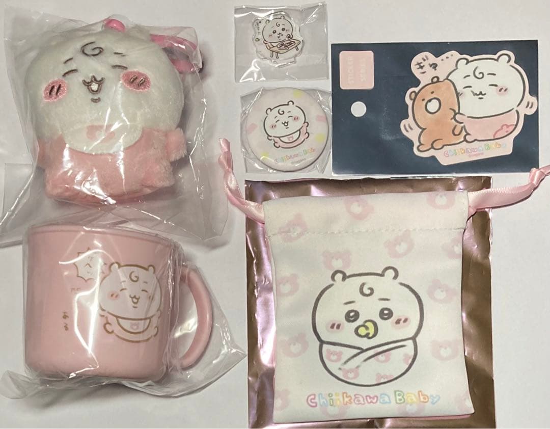 ちいかわベビー マスコット 缶バッジ コップ アクスタ ステッカー 6点セット