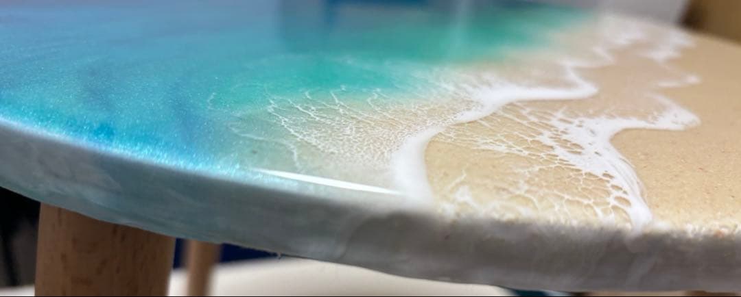 レジンアート　レジンテーブル　ミニテーブル　海レジン　オーシャンアート