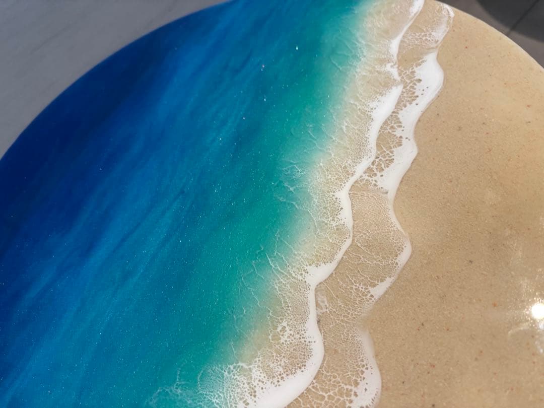 レジンアート　レジンテーブル　ミニテーブル　海レジン　オーシャンアート