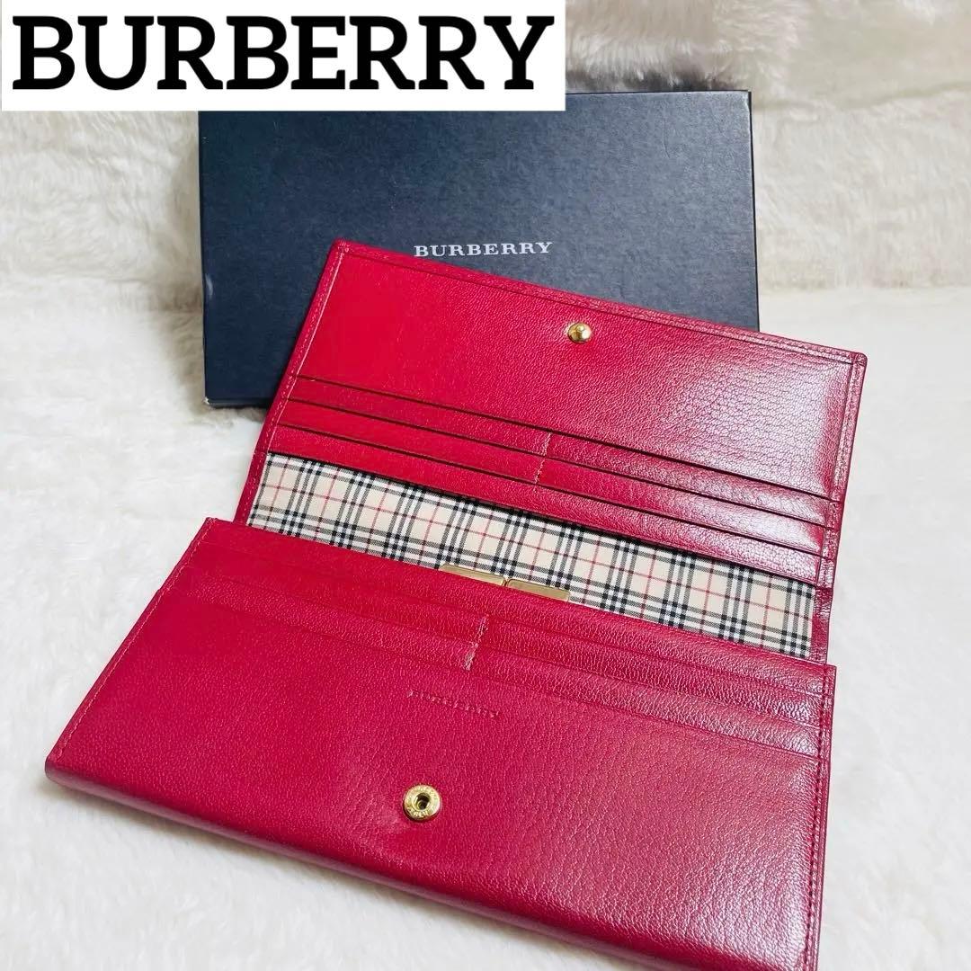 極美品　BURBERRY がま口　長財布　二つ折り　ノバチェック　おしゃれ
