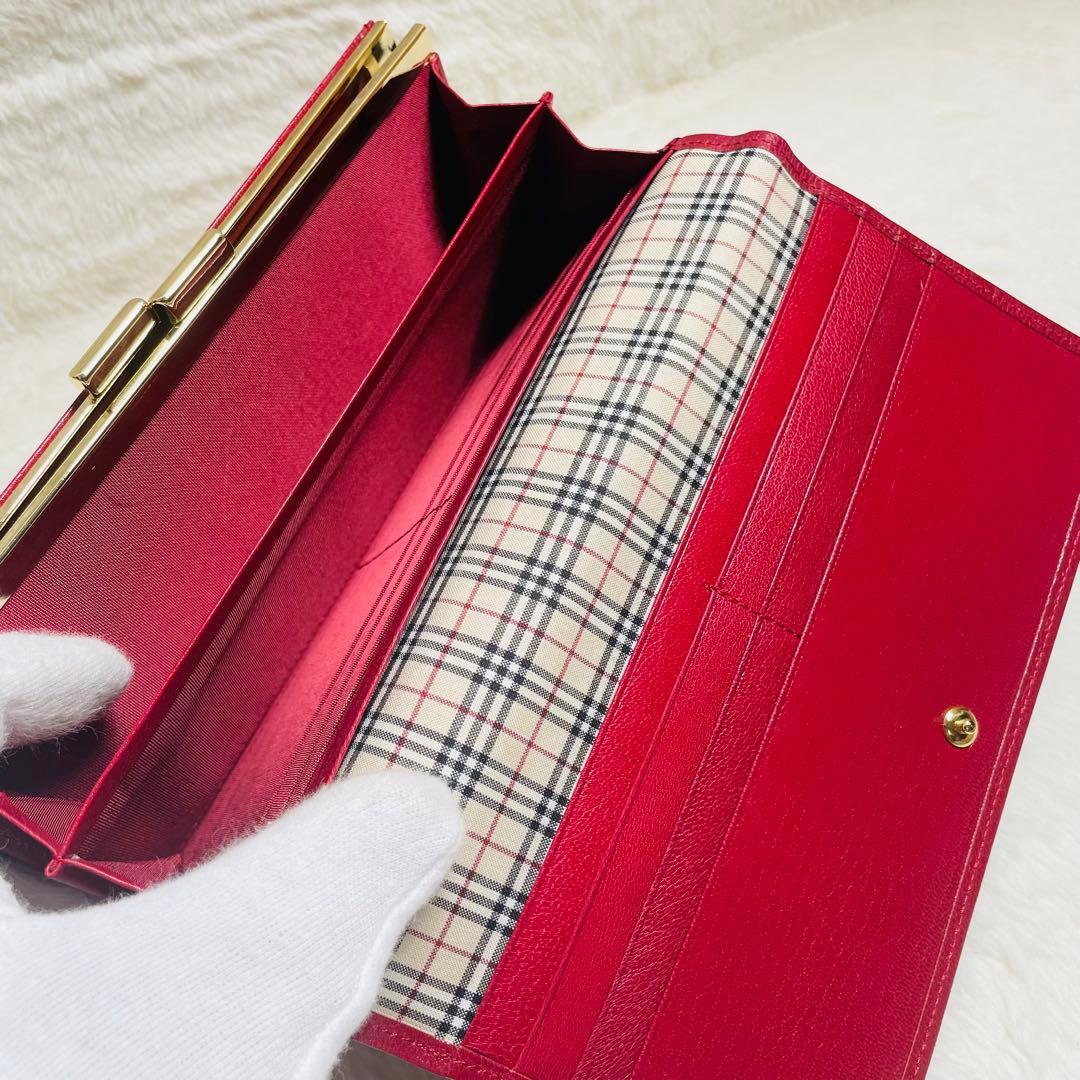 極美品　BURBERRY がま口　長財布　二つ折り　ノバチェック　おしゃれ