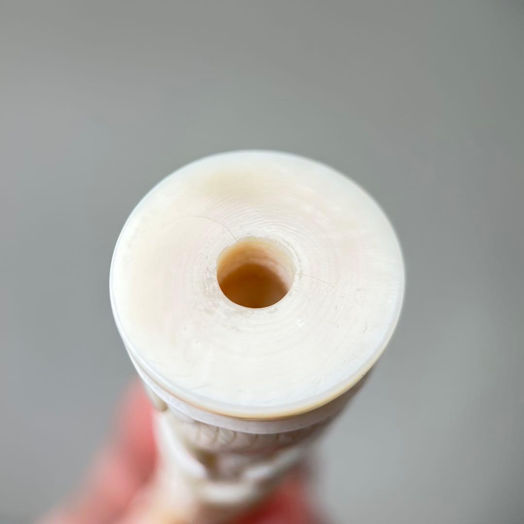 鯨歯製　彫刻入り　煙管（キセル）部品／煙草パイプ用マウスピース