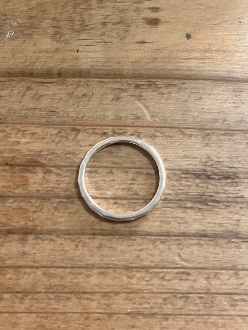 シルバー ファセッテッド リング＋シルバーフラットバンドリングセット