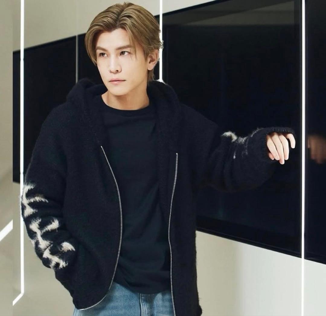 【岩田剛典着用】ASKYURSELF ニット ジップ フーディ