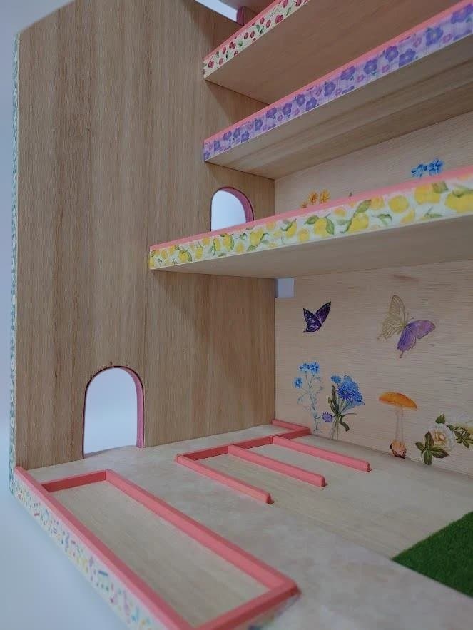 トミカ木製手作り駐車場（スモ－ルピンク）SP02