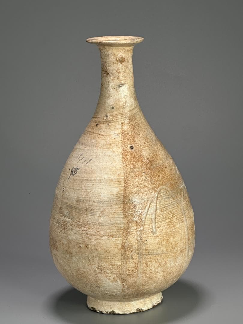 韓国美術　李朝時代　15～16世紀　李朝中期　刷毛目花瓶　華道具