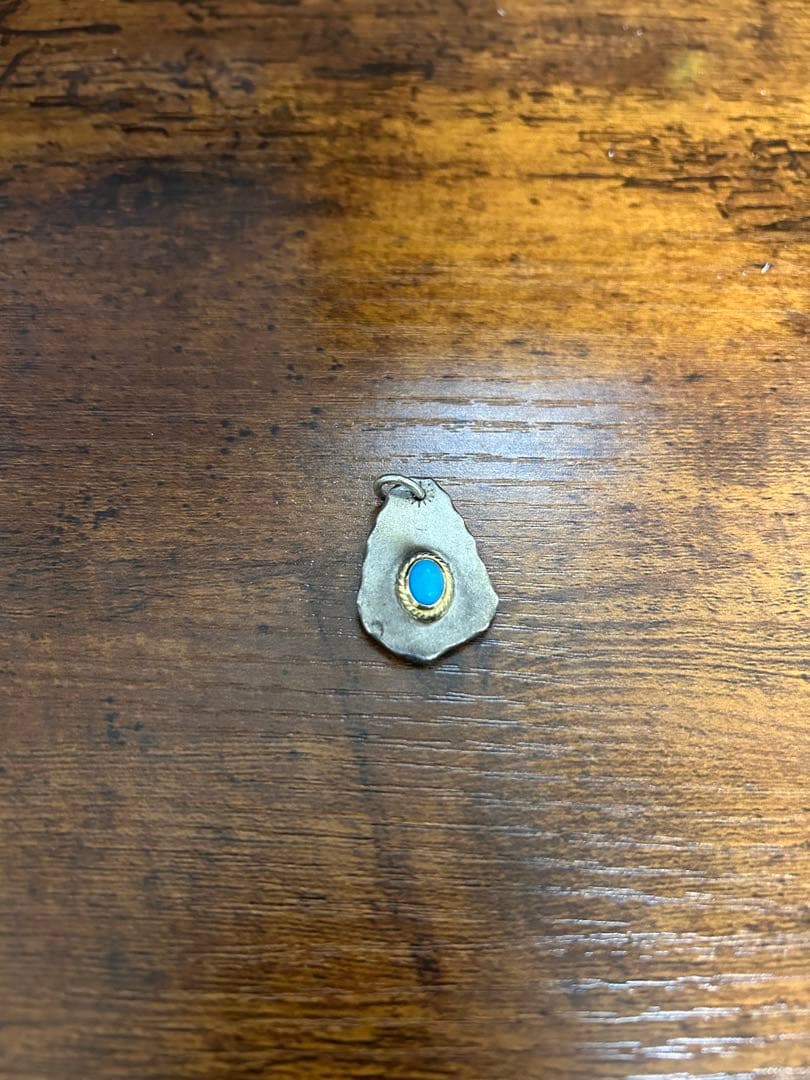 k18 ターコイズ付 平打メタル